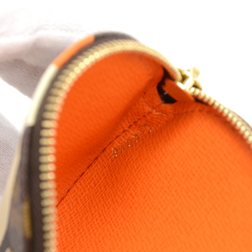 Louis Vuitton Limited Edition Orange/White Monogram Porte Monnaie Rond  Groom Coin Purse - Yoogi's Closet