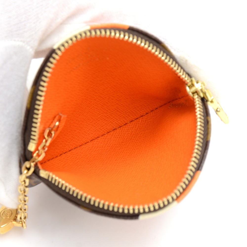 Louis Vuitton Limited Edition Orange/White Monogram Porte Monnaie Rond  Groom Coin Purse - Yoogi's Closet