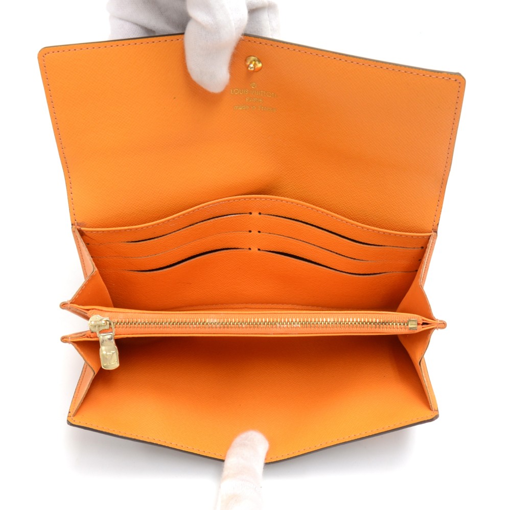 Louis Vuitton Orange Monogram Vernis Sarah Wallet For Sale at 1stDibs