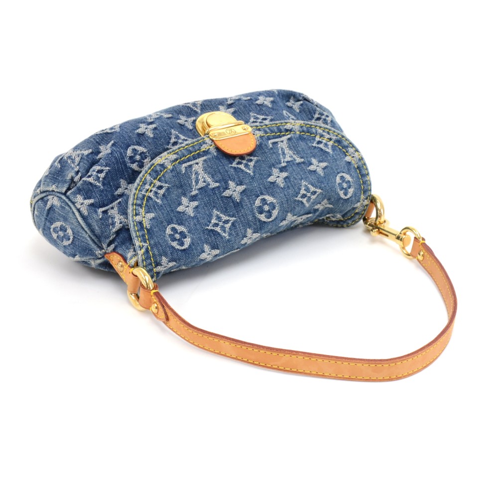 Louis Vuitton Pleaty Shoulder Bag Mini Blue Denim Monogram SD1016 Used  Japan