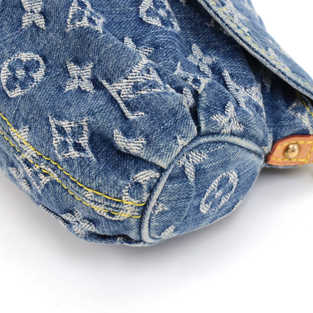 Louis Vuitton Pleaty Shoulder Bag Mini Blue Denim Monogram SD1016 Used Japan