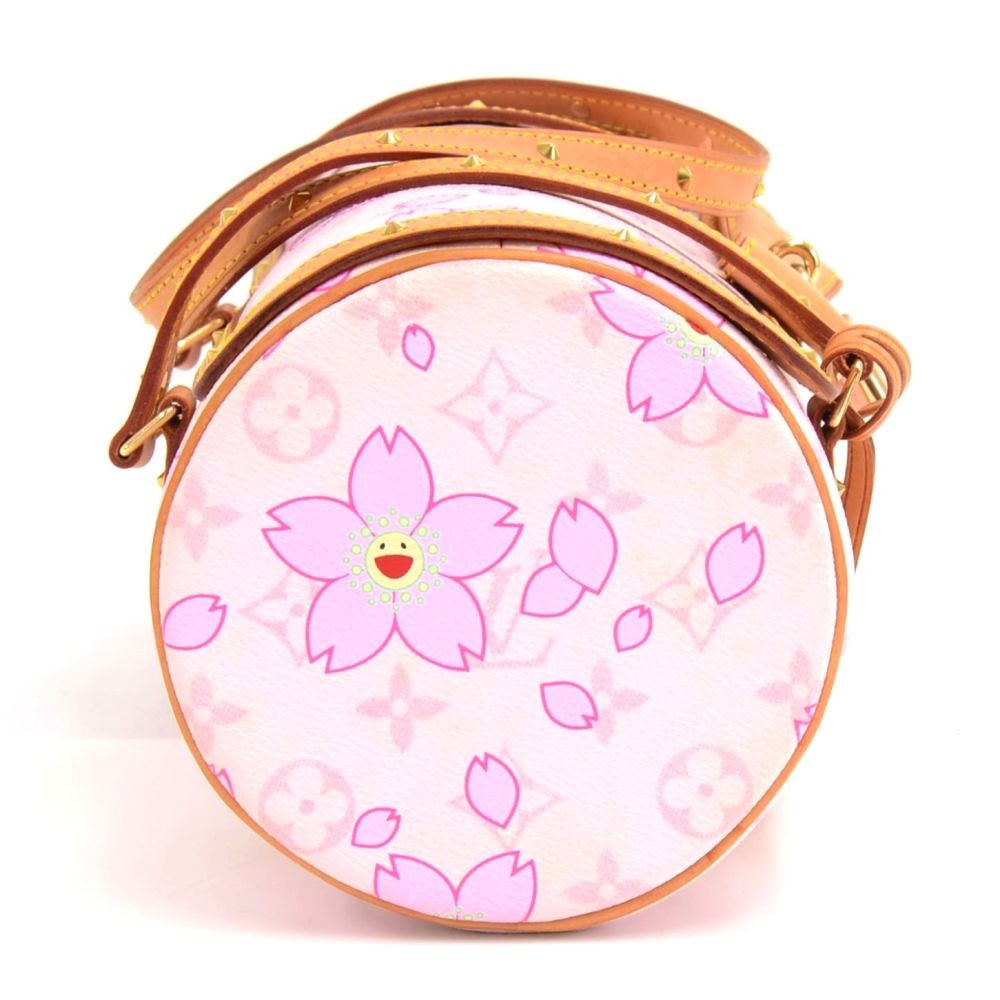 RARE☆☆☆☆☆Auth LOUIS VUITTON Satin Monogram Cherry Blossom Papillon 22cm Pink