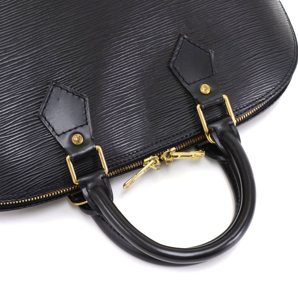 LOUIS VUITTON LV Alma Hand Bag Epi Leather Black Gold France M52142 83YA875