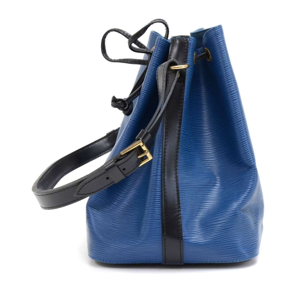 At Auction: Louis Vuitton, Louis Vuitton Blue Epi Leather Bi-Color Petit Noe