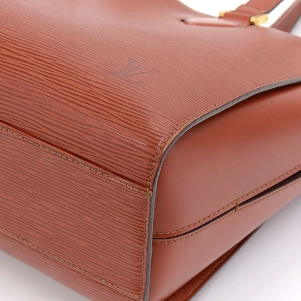 Louis Vuitton Vintage Sablon Brown Kenyan Fawn Epi Leather Hand Bag For Sale  at 1stDibs