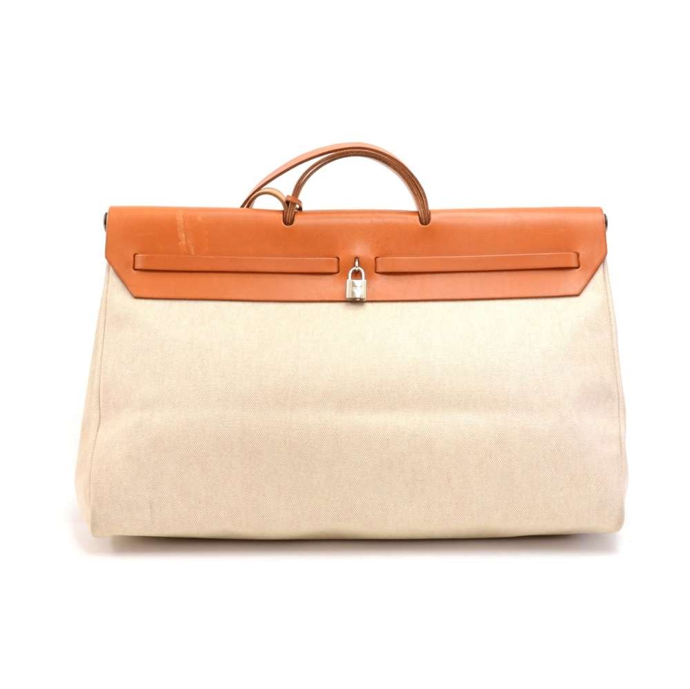 Herbag handbag Hermès Beige in Cotton - 32666734