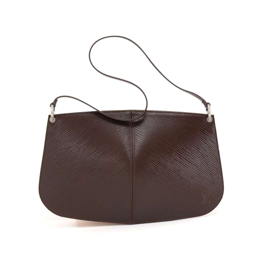 Louis Vuitton Moka Epi Leather Demi-Lune Pochette Bag, Luxury