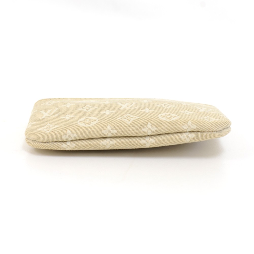Louis Vuitton Beige Cream Mini Lin Key Pouch Pochette Cles