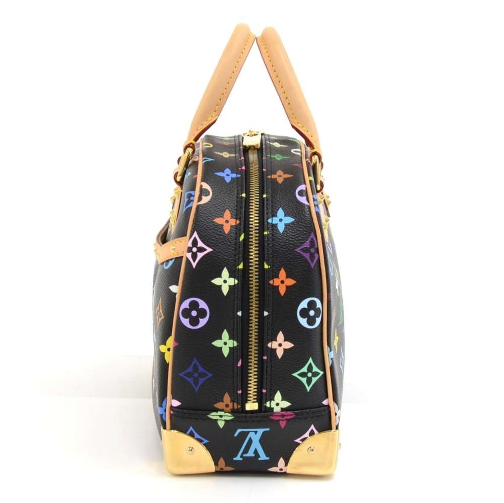 Louis Vuitton Monogram Multicolor Trouville Hand Bag Black M92662 LV F8806  