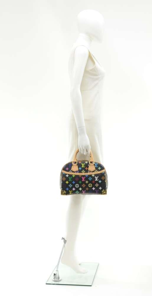 Louis Vuitton Monogram Multicolor Trouville Hand Bag Black M92662 LV F8806  