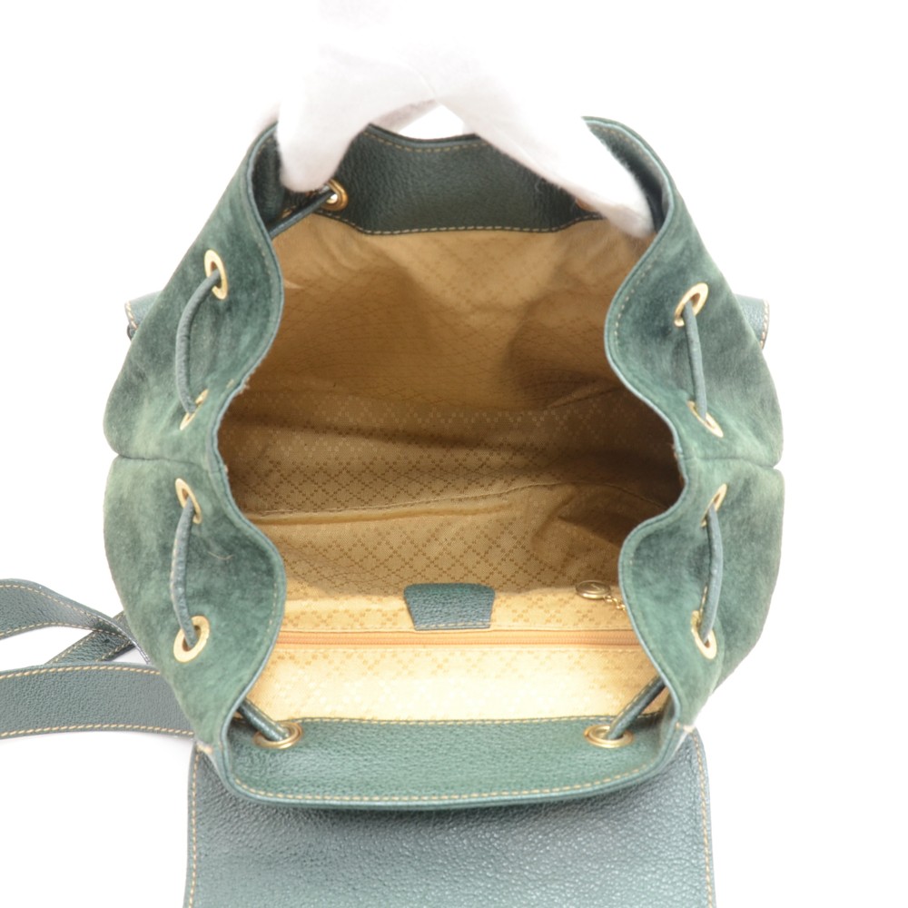 Gucci Rare Mint Green Suede Bamboo Mini Backpack 11g131s