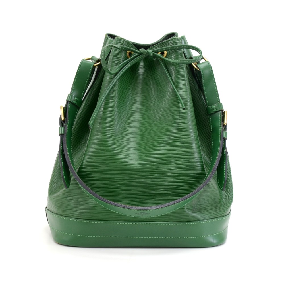 Vintage Louis Vuitton red, blue, and green, epi bucket hobo GM noe