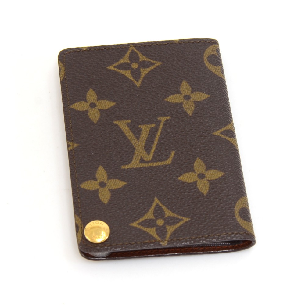 Auth Louis Vuitton Monogram Porte Cartes Credit Pression M60937 Card Case  J2045