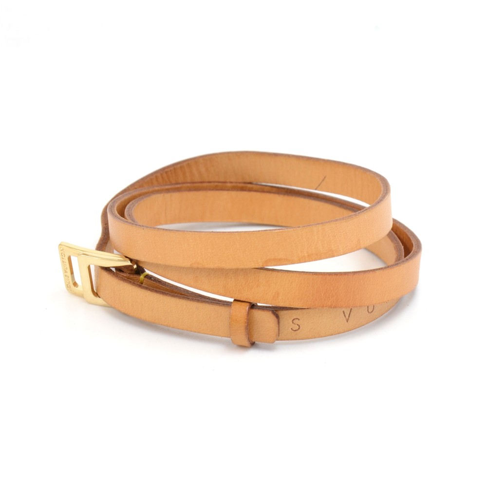 Louis Vuitton Women Brown Dress Belt 100% Leather Embroidered Strap Sz 90  cm 36″