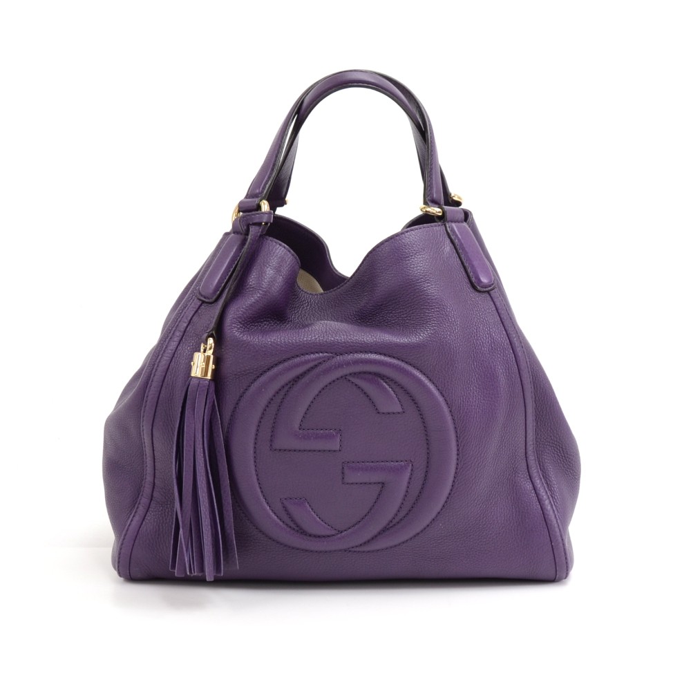 Gucci Purple Guccissima Treasure Handbag Grey Leather Pony-style calfskin  ref.222987 - Joli Closet