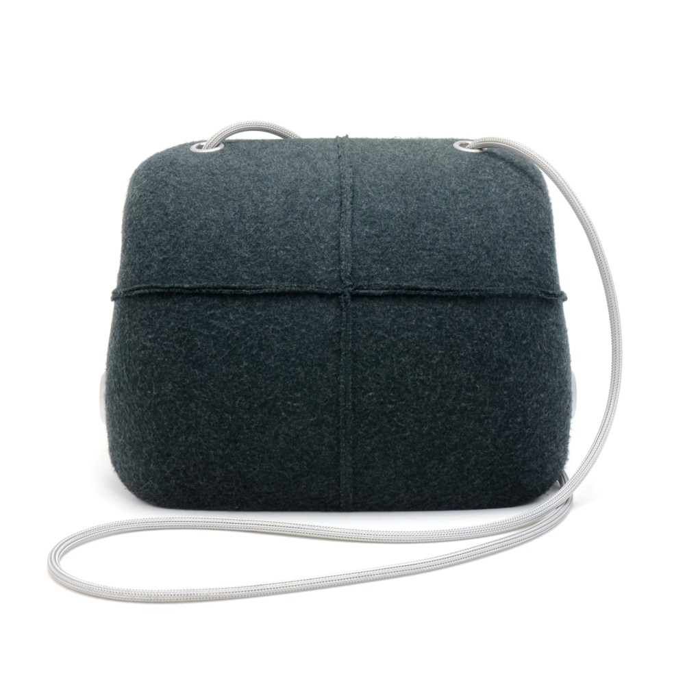 Chanel Millenium Gray Felt Hard Case Shoulder Bag-2005 Premier