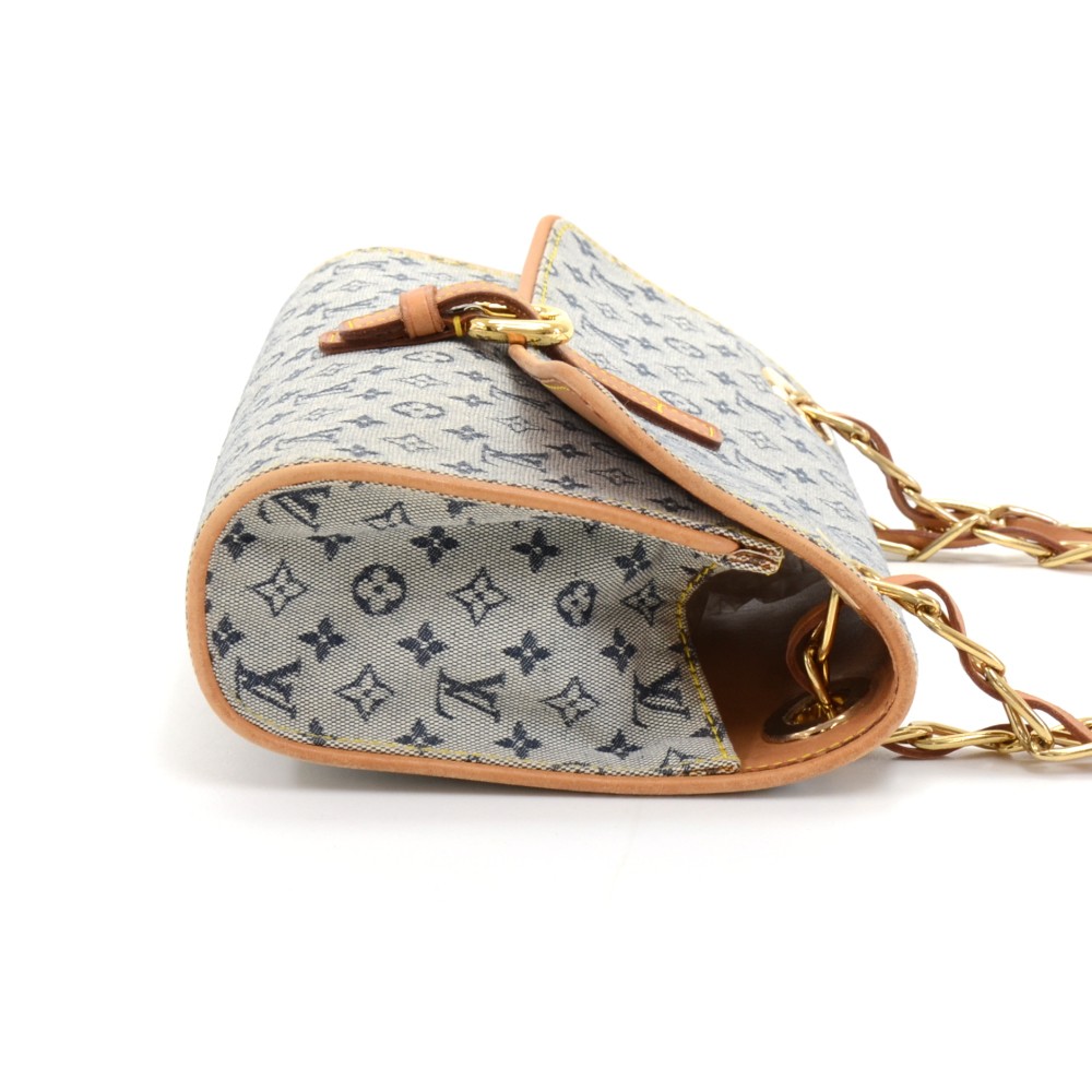 Louis Vuitton Blue Mini Lin Monogram Camille Messenger Bag