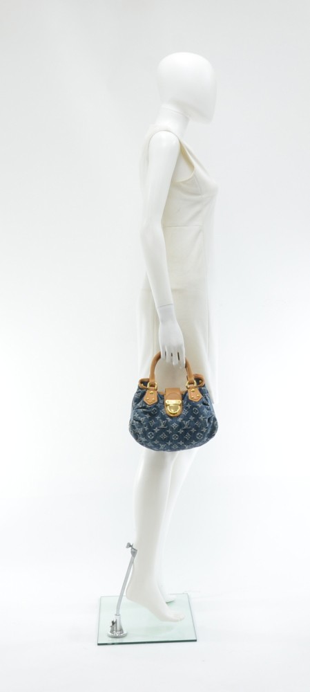 Louis Vuitton Blue Monogram Denim Pleaty Handbag PM Louis Vuitton