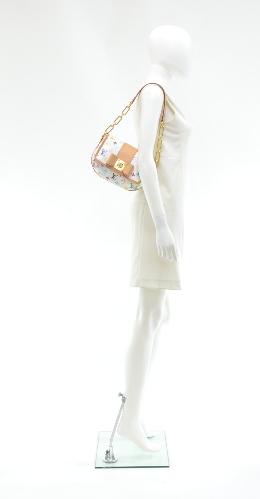 Louis Vuitton Patti White Monogram Shoulder Bag Multicolor