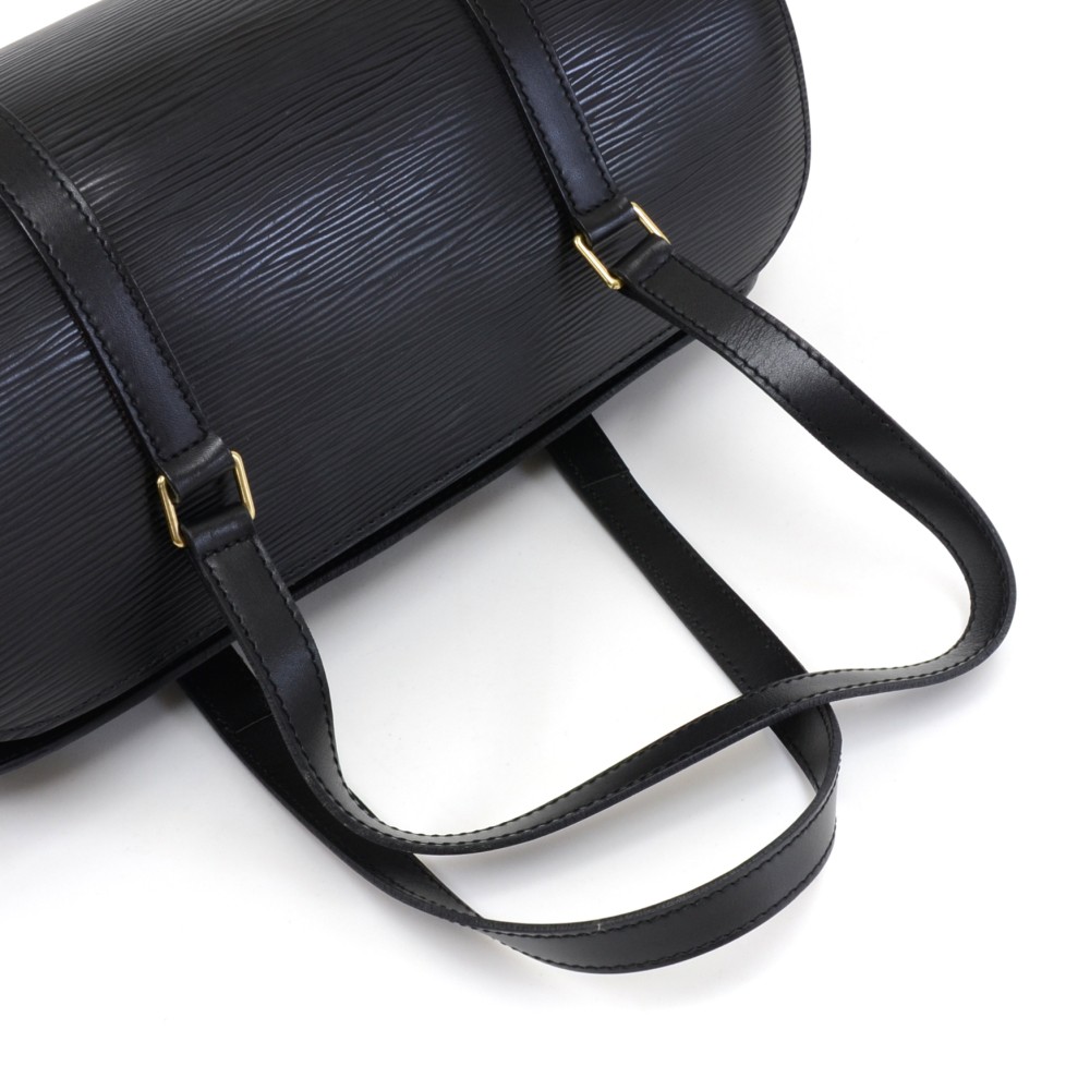 Louis Vuitton, Bags, Authentic Louis Vuitton Epi Soufflot Black Handbag  And Pouch M52222 Lv Vintage