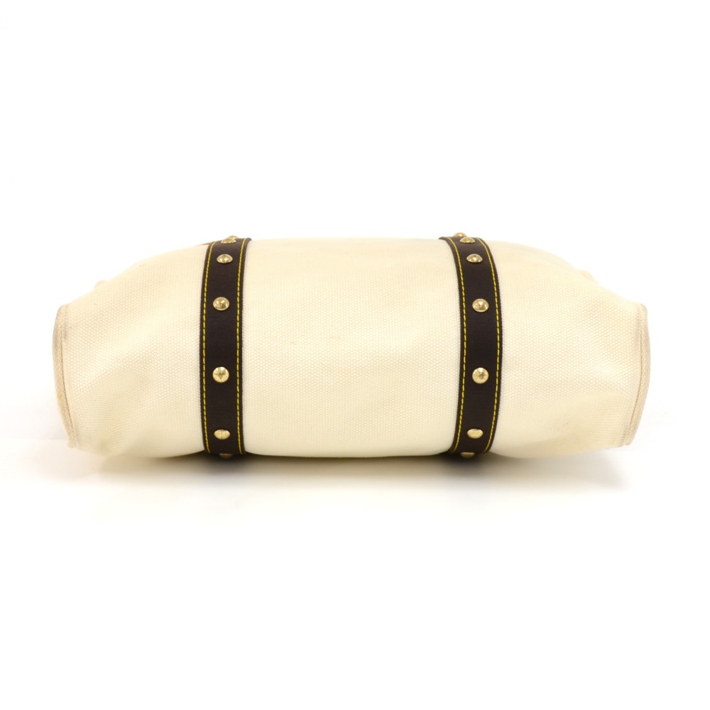 Louis Vuitton Inventeur White/Ivory Canvas Luggage Bag Gold Tone