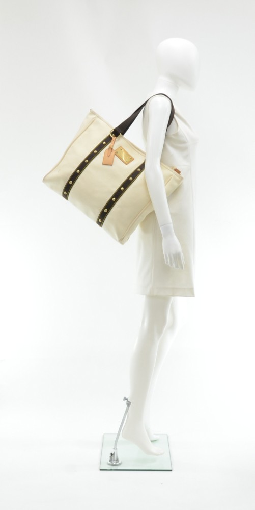 Hermès Vintage - Fourre Tout Cabas Bag - White Ivory - Canvas Bag
