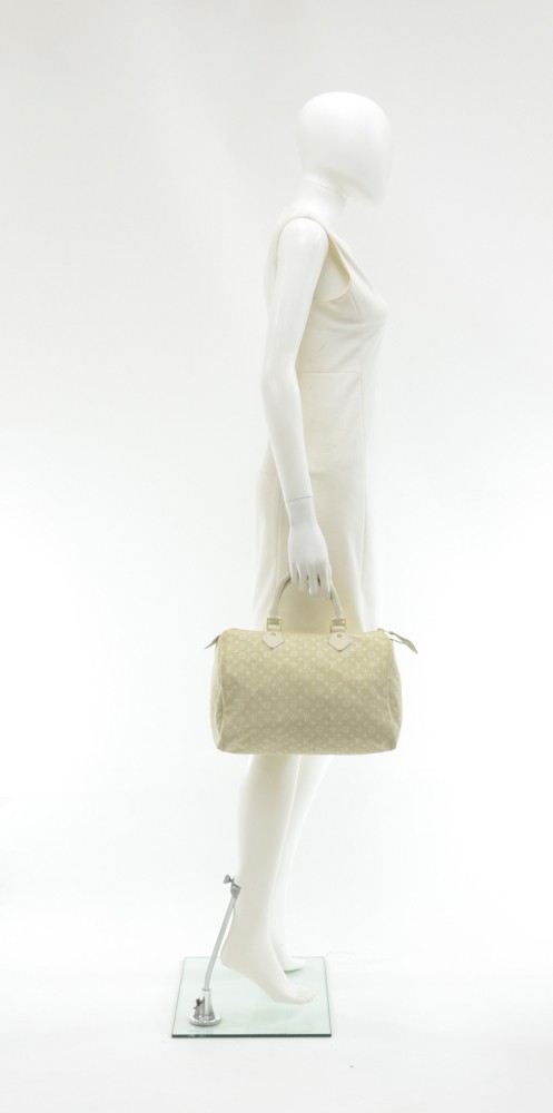 Louis Vuitton Dune Monogram Mini Lin Canvas Speedy 30 Bag at 1stDibs
