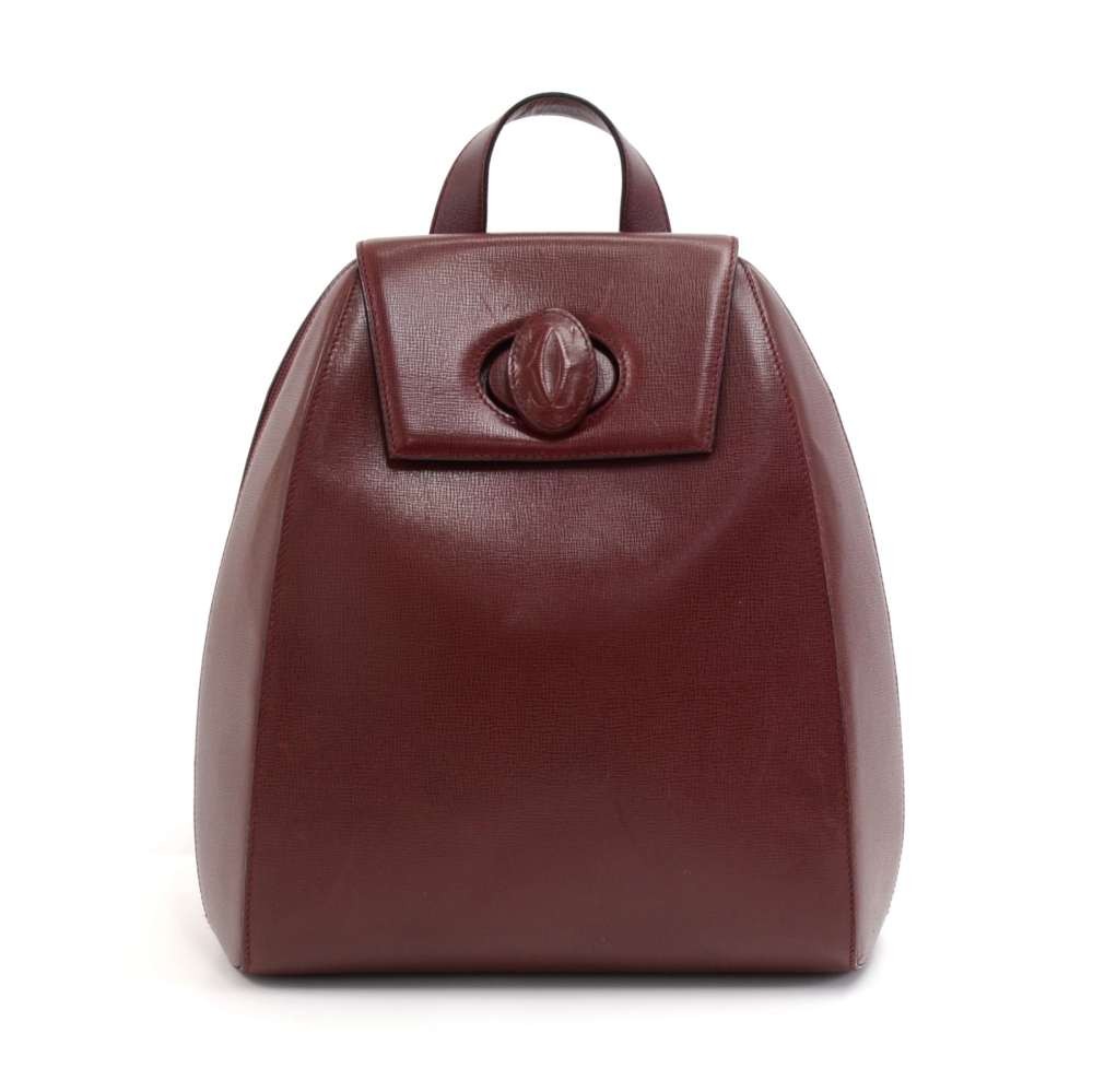 Cartier Vintage Cartier Burgundy Cowhide Leather Backpack Bag