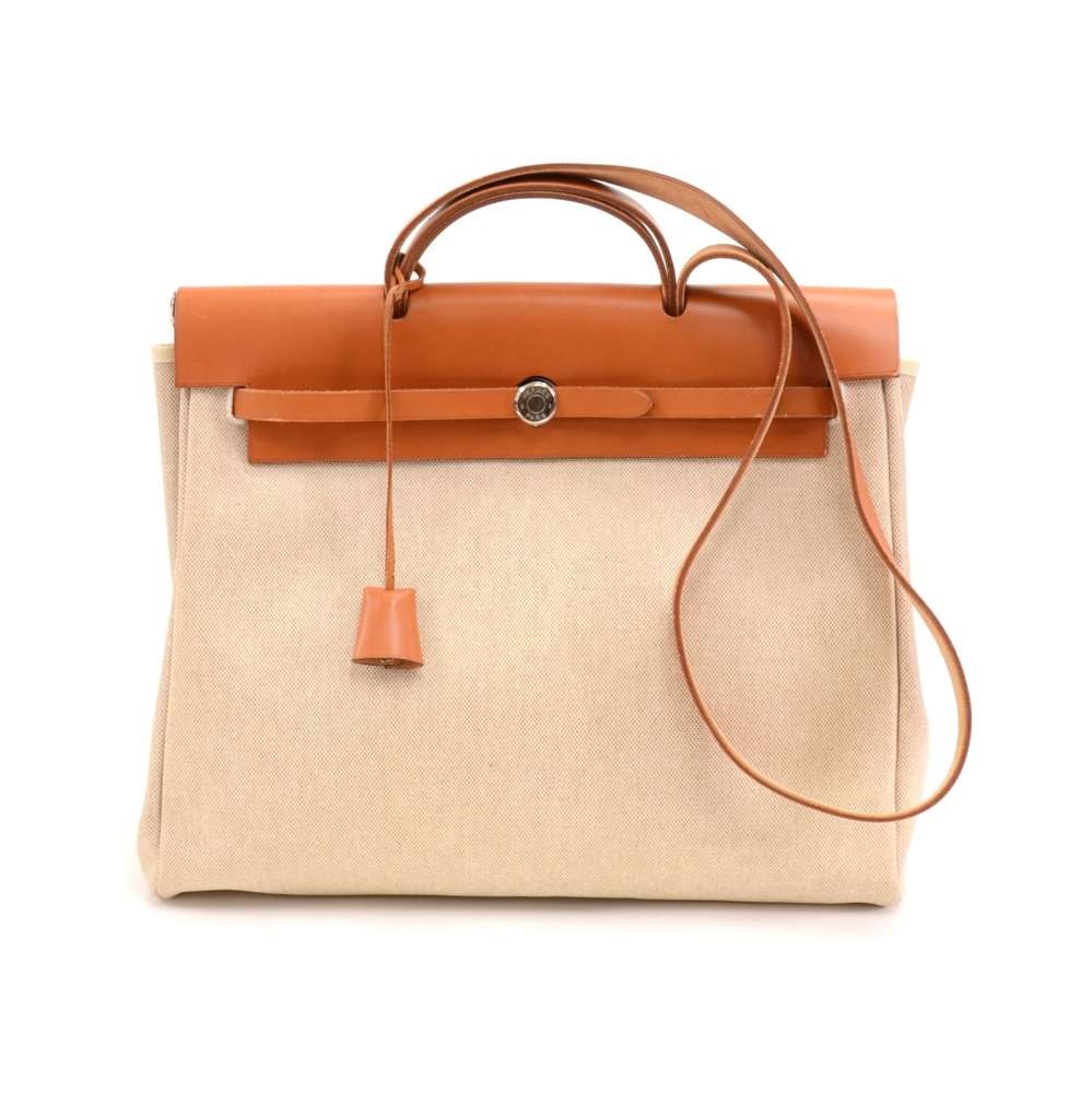 Hermes Herbag Zip Leather and Toile 39 at 1stDibs  herbag hermes, herbag  size 39, hermes herbag sizes