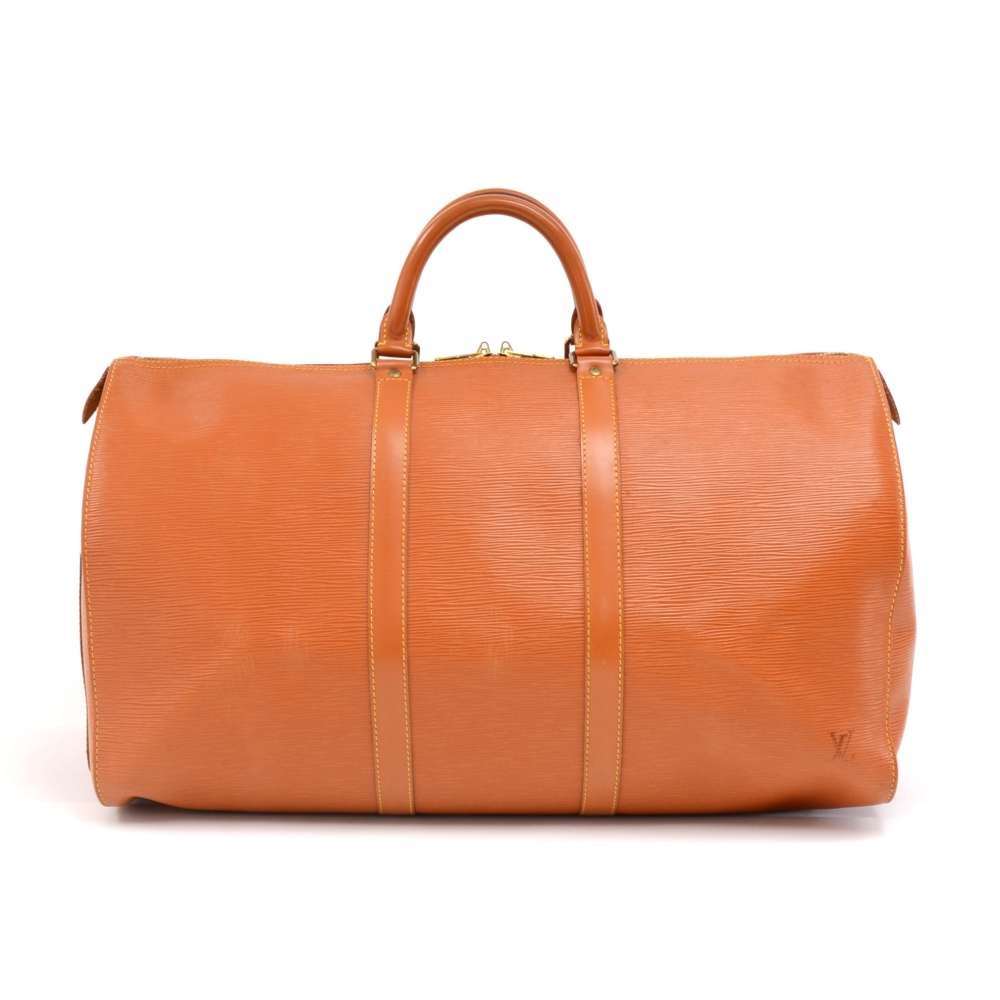 Louis Vuitton Cipango Brown Gold Epi Leather Keepall 45 Duffle Bag
