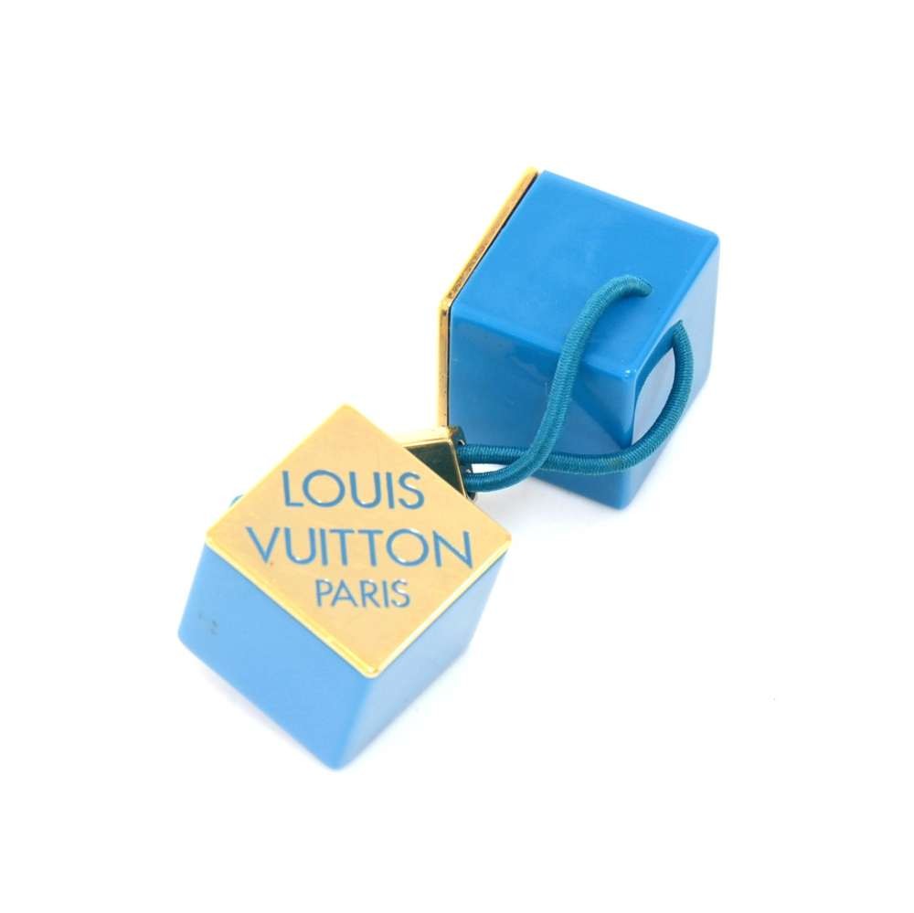 Louis Vuitton Louis Vuitton Blue, Black & Clear Logo Cube Hair Tie