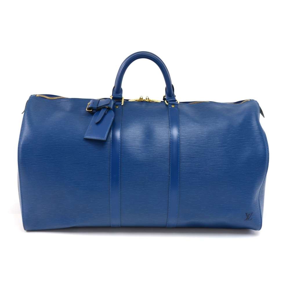 Wyld Blue Vintage LV Keepall 55 Boston Bag