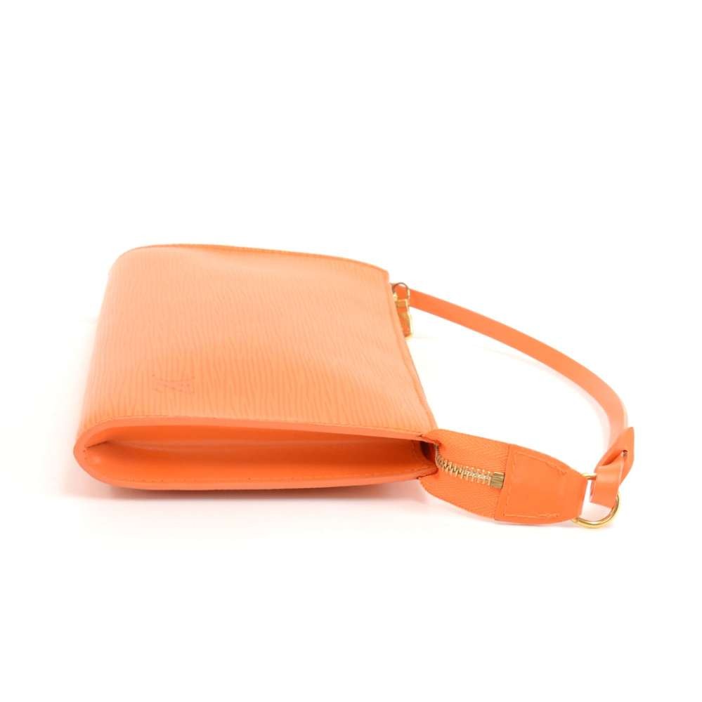 Louis Vuitton Clear Orange Epi Plage Pochette Accessoires Wristlet