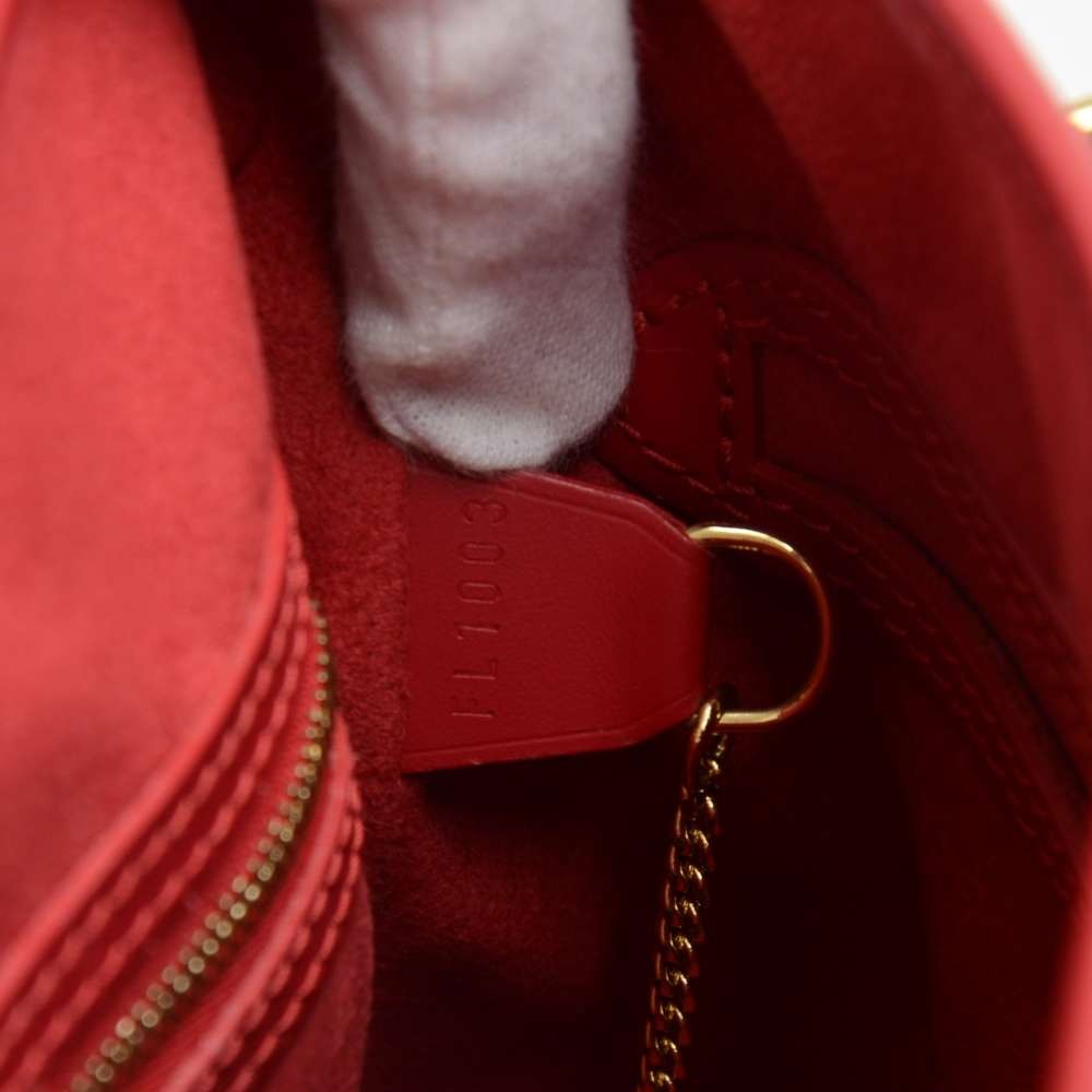 Louis+Vuitton+Sac+d%27Epaule+Bucket+Bag+PM+Red+Leather for sale