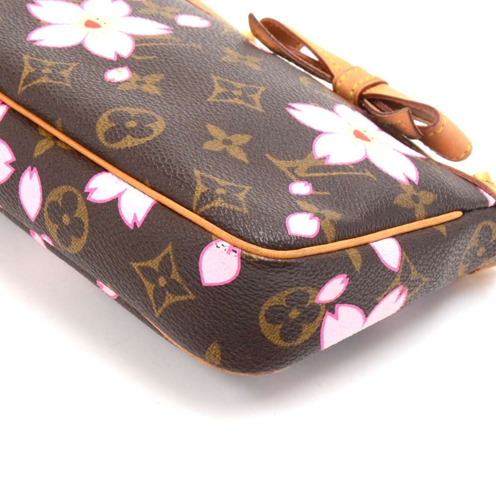 Louis Vuitton Monogram Cherry Blossom Pochette Accessoires w/Strap Extender  - Brown Shoulder Bags, Handbags - LOU749943