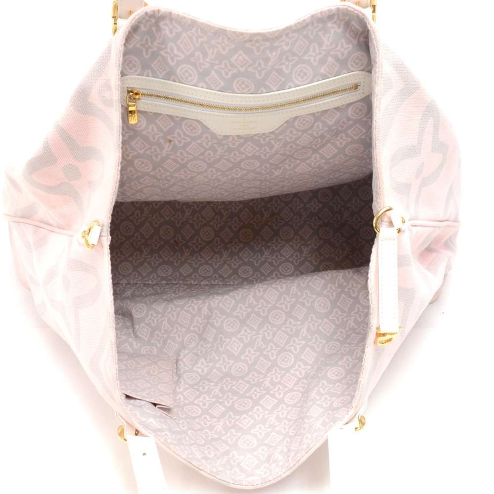 Louis Vuitton Monogram Sabia Cabas MM M93496 Handbag Tan Pink 