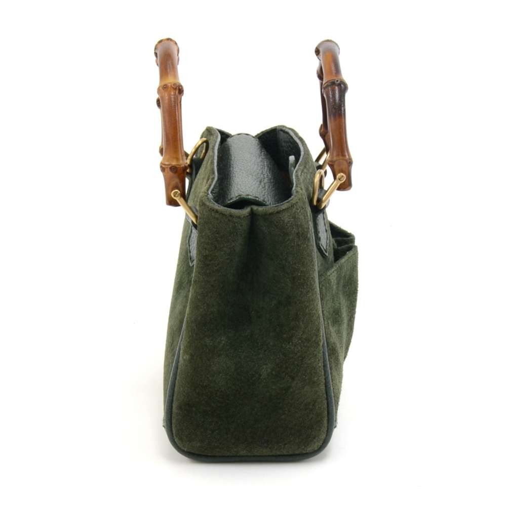 Bamboo leather crossbody bag Gucci Green in Leather - 29763356