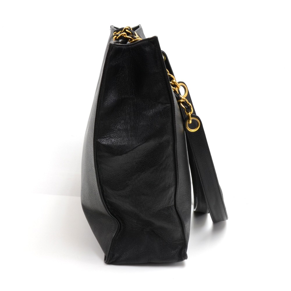 CHANEL jumbo bag in black caviar calf leather - VALOIS VINTAGE PARIS