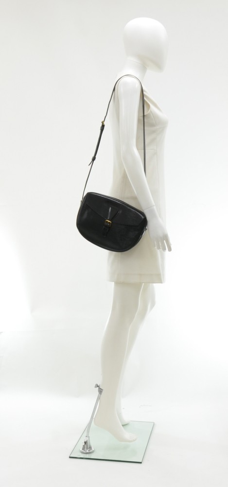 LOUIS VUITTON Epi Leather Black Jeune Fille MM Shoulder Bag TT2096