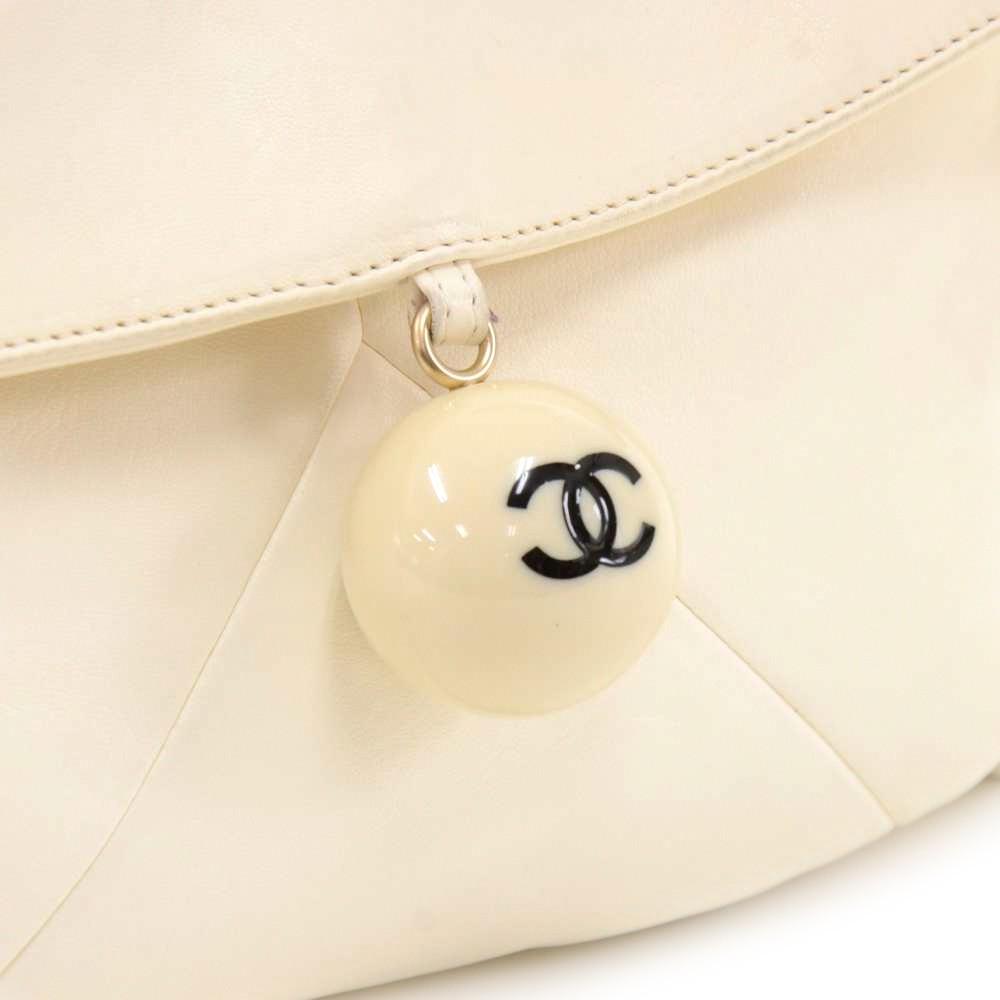Vintage Chanel Black Leather Clutch Chanel Logo Charms Gold Hardware Bag  10x4.5