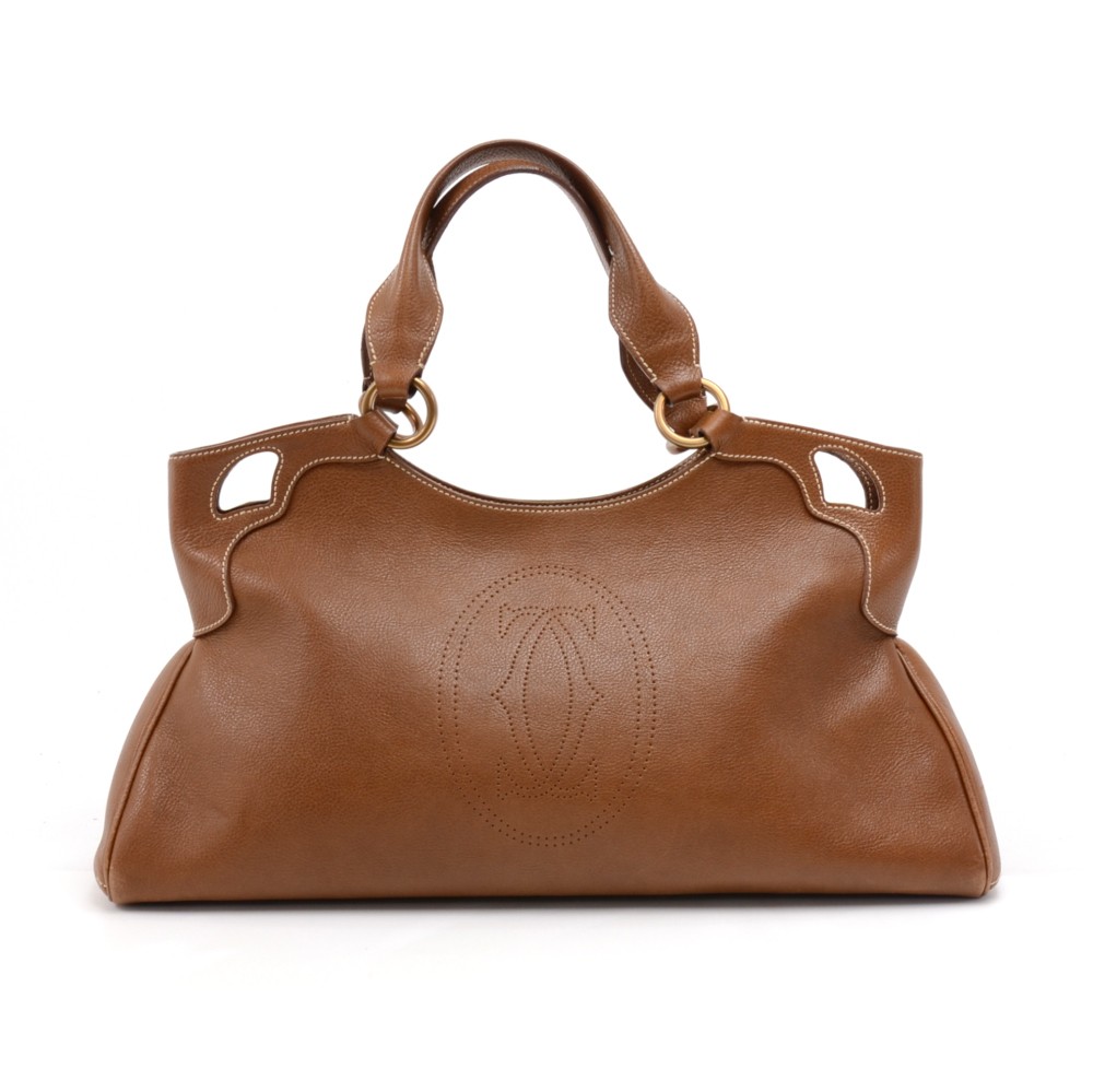 Cartier Cartier Marcello de Cartier Brown Calfskin Leather Handbag