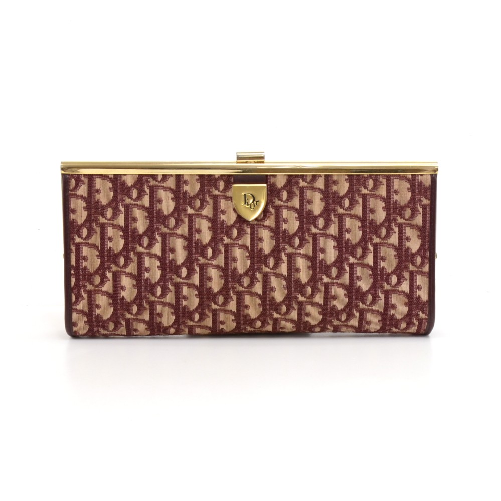 Dior Christian Dior Trotter Purple Monogram Canvas x Leather Clutch