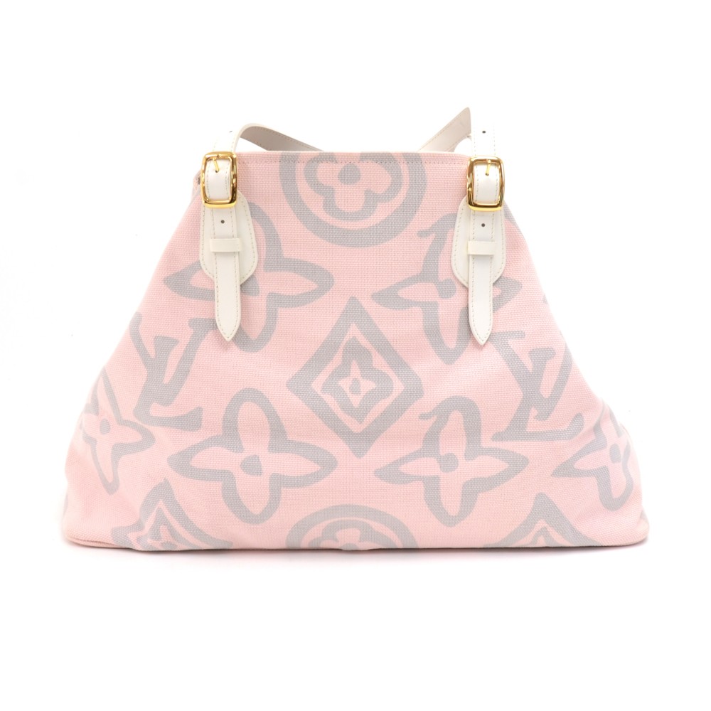 Louis Vuitton Pink Tahitienne Cabas PM White Leather Cloth Pony-style  calfskin Cloth ref.490578 - Joli Closet