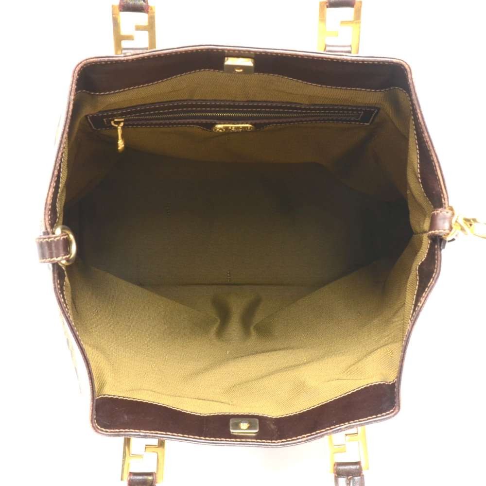 Fendi FENDI Zucca PVC Tote Bag Brown P14175 – NUIR VINTAGE