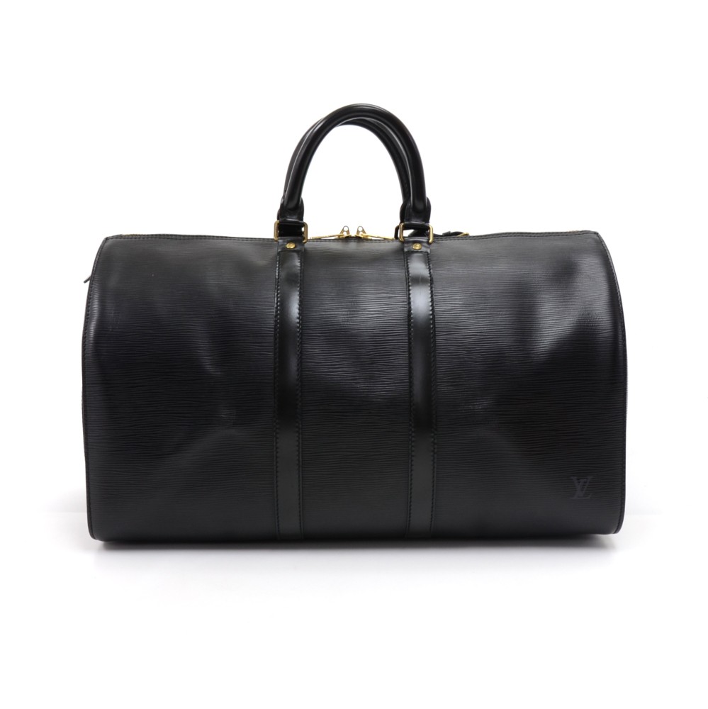 Louis Vuitton Keepall 45 Travel Bag in Black Epi Leather