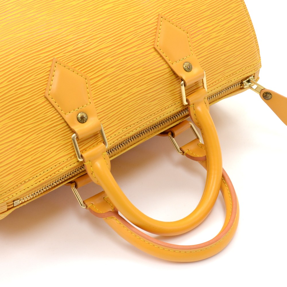 Louis Vuitton 2000s Small Speedy Yellow 25 Epi Leather Bag · INTO