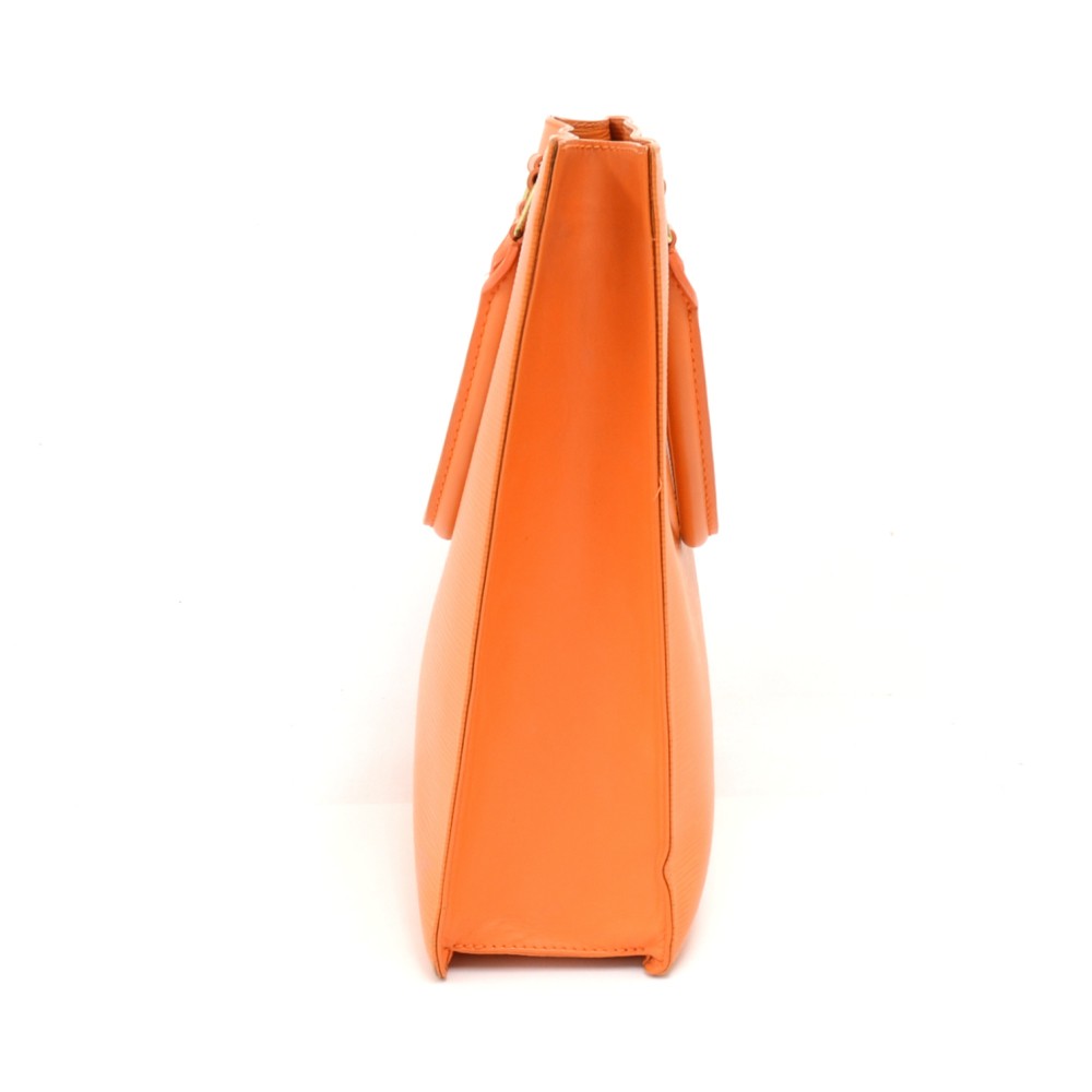 Louis Vuitton Epi Orange Leather Sac Plat Bag at 1stDibs
