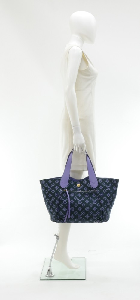 Louis Vuitton Black Cabas Ipanema GM Purple Leather Cloth Pony-style  calfskin Cloth ref.319681 - Joli Closet