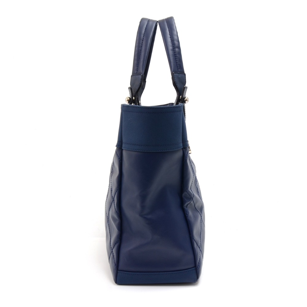 Chanel Chanel Paris Biarritz MM Blue Coated Canvas x Leather