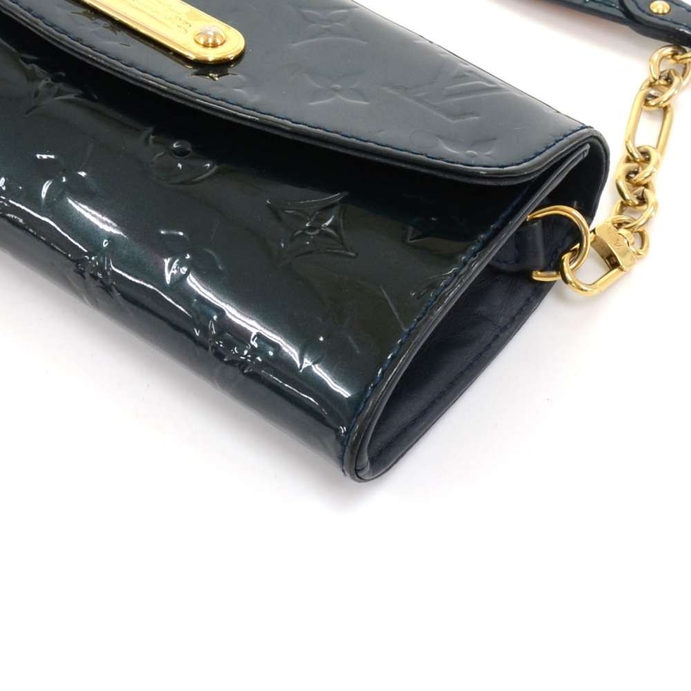 Sunset boulevard patent leather clutch bag Louis Vuitton Green in